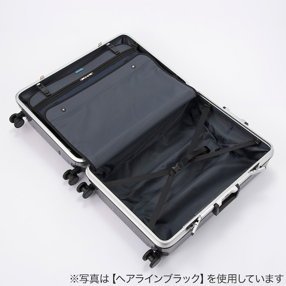 ACE ストッパー付フレームタイプ スーツケース75L(ヘアラインホワイト) 15枚目画像