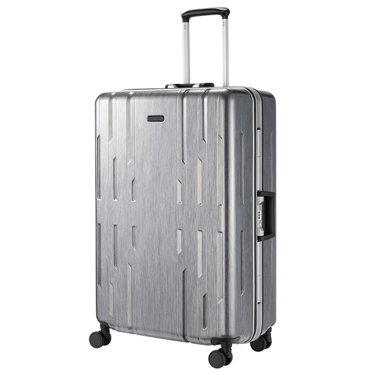 ACE ストッパー付フレームタイプ スーツケース90L(ヘアラインブラック