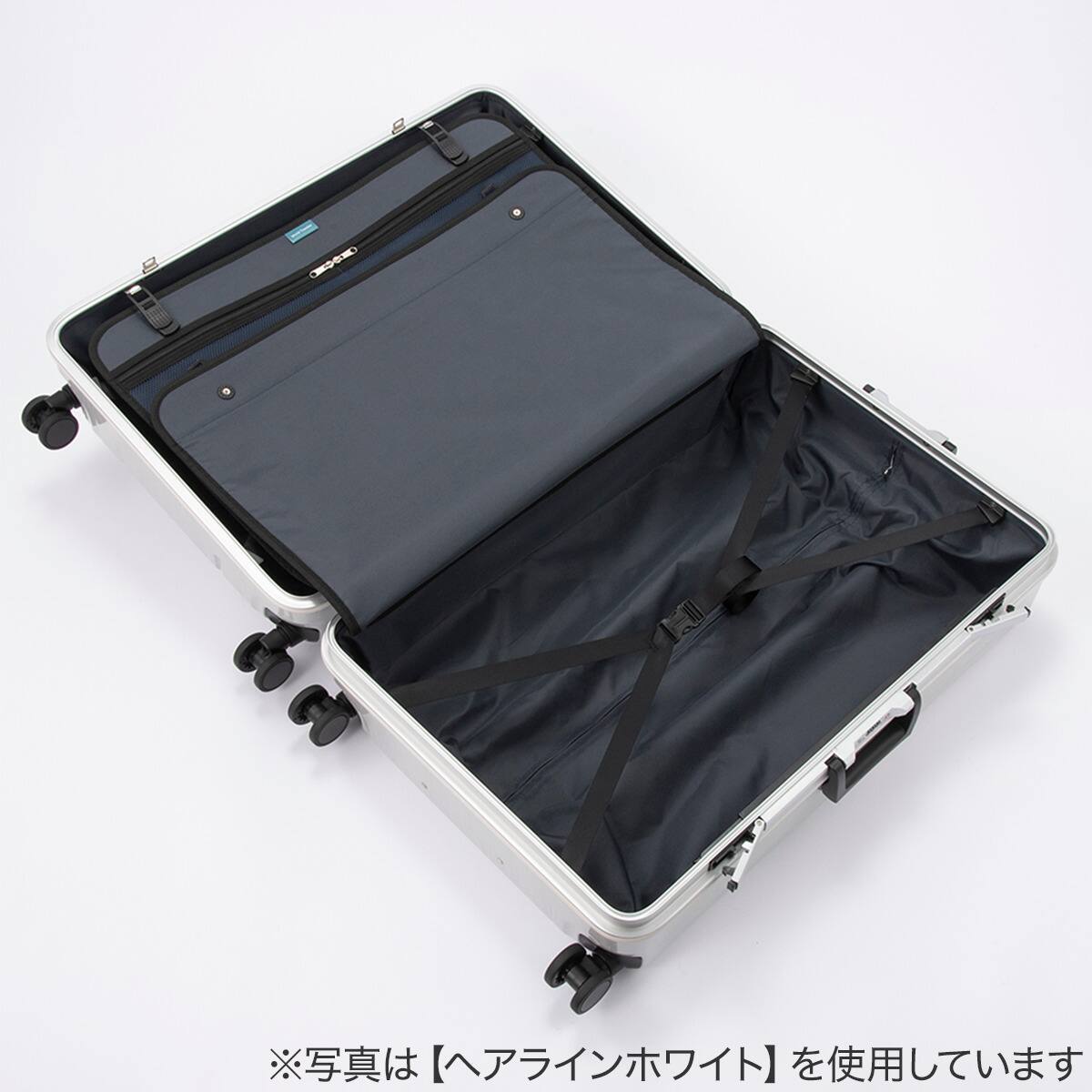 ACE ストッパー付フレームタイプ スーツケース90L(ヘアラインブラック