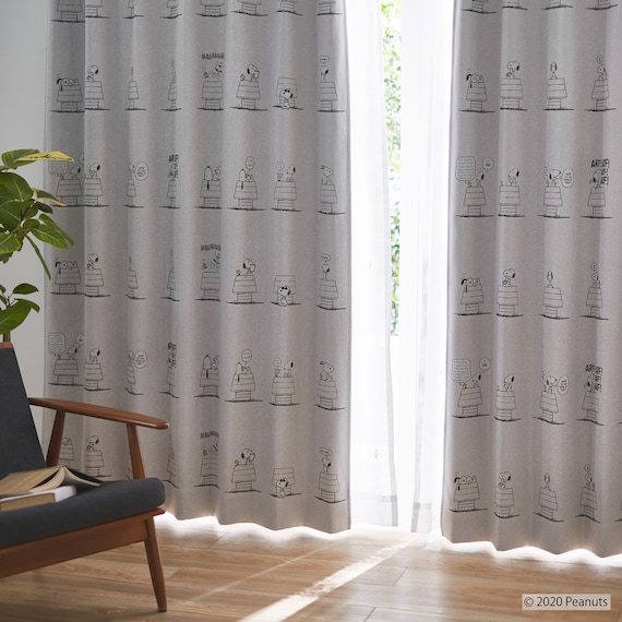 (1枚入り)スヌーピーカーテン デイリーライフ 100X178 IV 1枚目画像