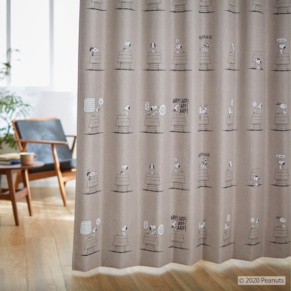 (1枚入り)スヌーピーカーテン デイリーライフ 100X135 BE 1枚目画像