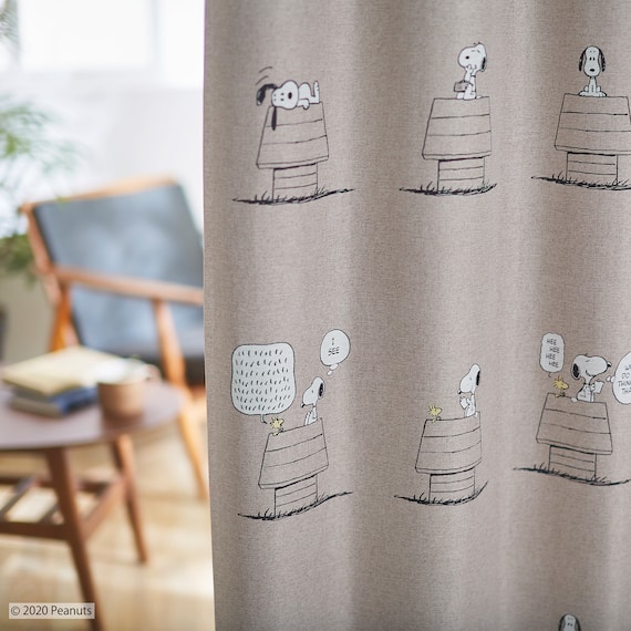 (1枚入り)スヌーピーカーテン デイリーライフ 100X135 BE 2枚目画像