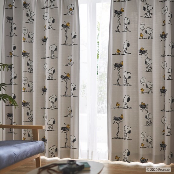 （1枚入り）スヌーピーカーテン フレンズネスト 100X200 GY 1枚目画像