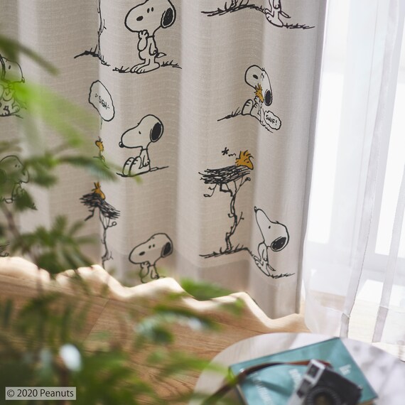 （1枚入り）スヌーピーカーテン フレンズネスト 100X200 GY 2枚目画像