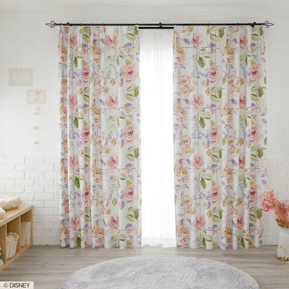 (1枚入り)ディズニーカーテン ミッキーローズグリッド 100X135 IV 1枚目画像