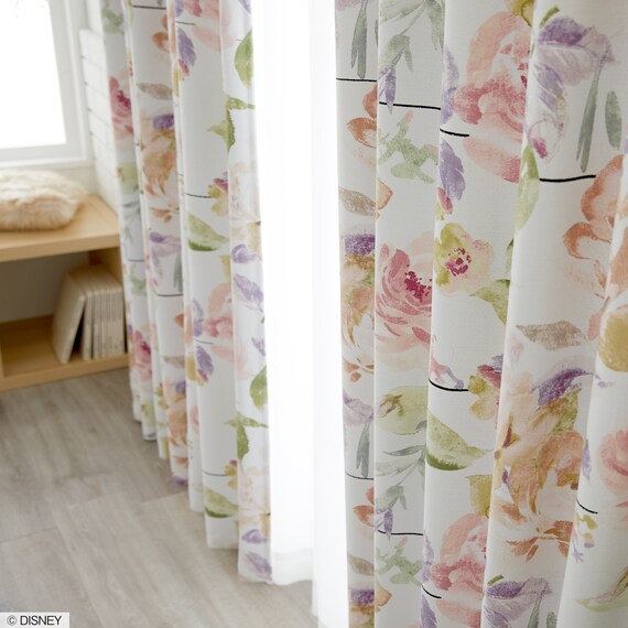 (1枚入り)ディズニーカーテン ミッキーローズグリッド 100X135 IV 2枚目画像