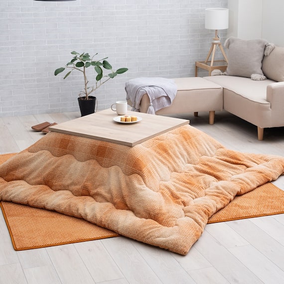 ふわ×ポコ リバーシブルこたつ掛布団 190×240cm(オレンジ) 1枚目画像