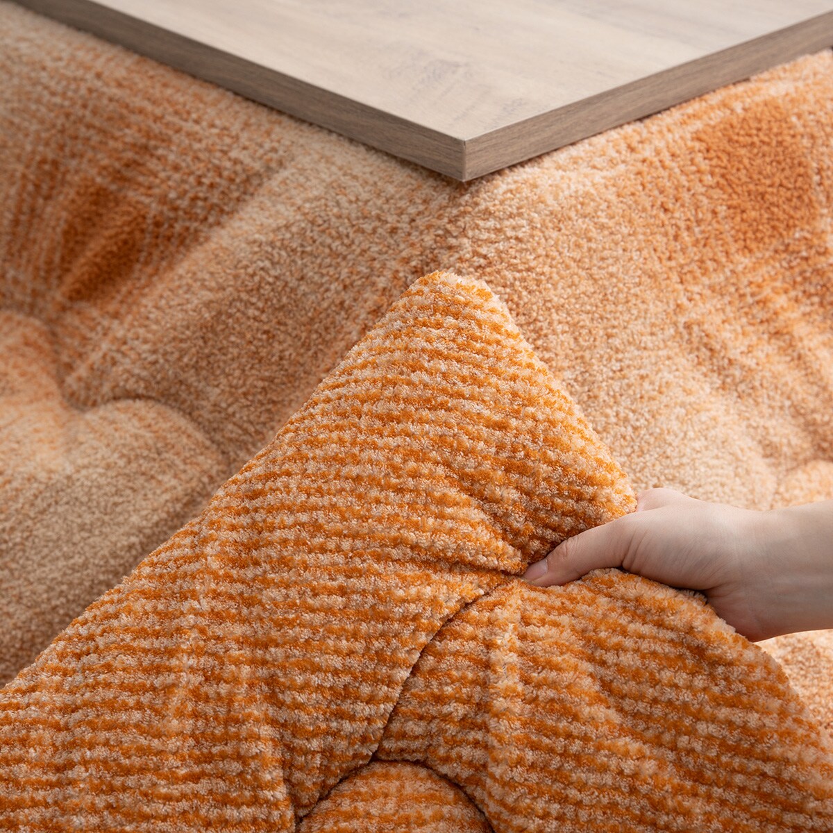 ふわ×ポコ リバーシブルこたつ掛布団 190×260cm(オレンジ) | ニトリ