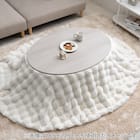 もこもこ ラビットファー調こたつ布団 180×225cm楕円形 2枚目画像