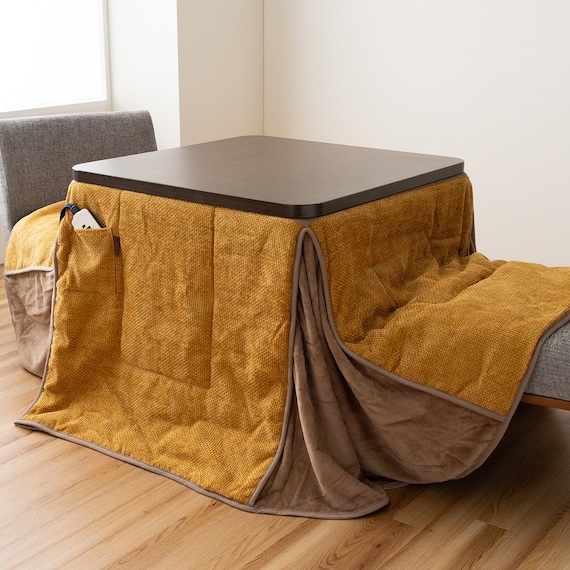 ハイタイプこたつ掛布団 フルド 225×225cm(イエロー) 1枚目画像