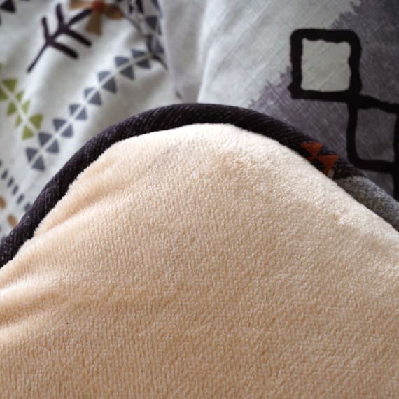 【日本製】ふっくら 綿100%こたつ厚掛ふとん 正方形(アムル/グレー) 3枚目画像