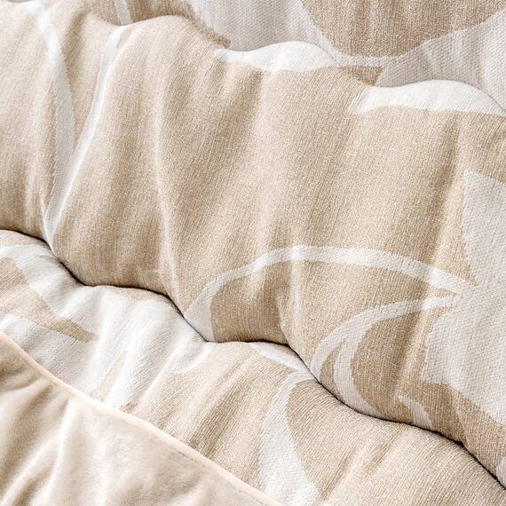 【日本製】ふっくらボリューム ジャガードこたつ掛ふとん 正方形(ルシオ/アイボリー) 2枚目画像