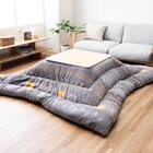 【日本製】ふっくら 起毛こたつ厚掛ふとん 正方形(カリエ/グレー) 1枚目画像