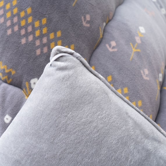 【日本製】ふっくら 起毛こたつ厚掛ふとん 正方形(カリエ/グレー) 4枚目画像