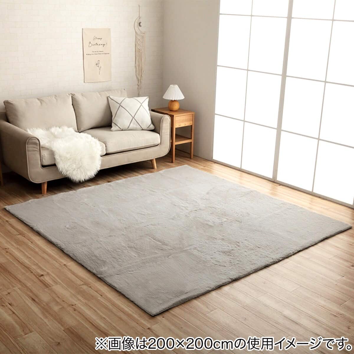カーペット　韓国　インテリア　ベージュ　織り生地ラグ　300cm x 200cm 韓国風シンプルラグ 200×300cm (LPC GR) | ニトリネット【公式】 家具