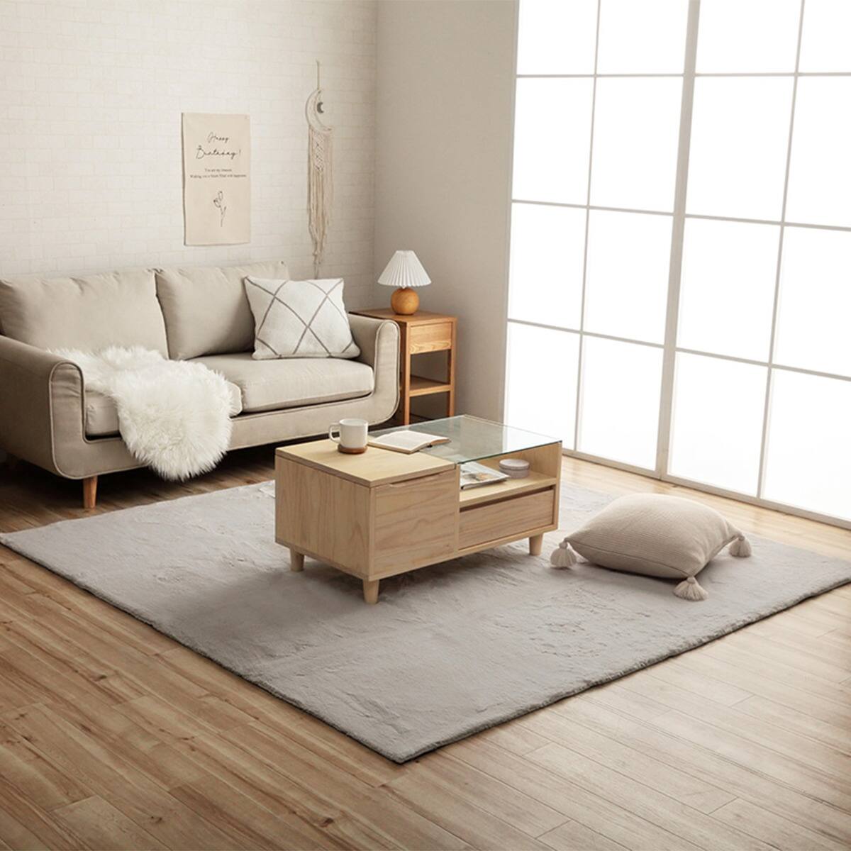 韓国風シンプルラグ 200×200cm (LPC GY) | ニトリネット【公式】 家具