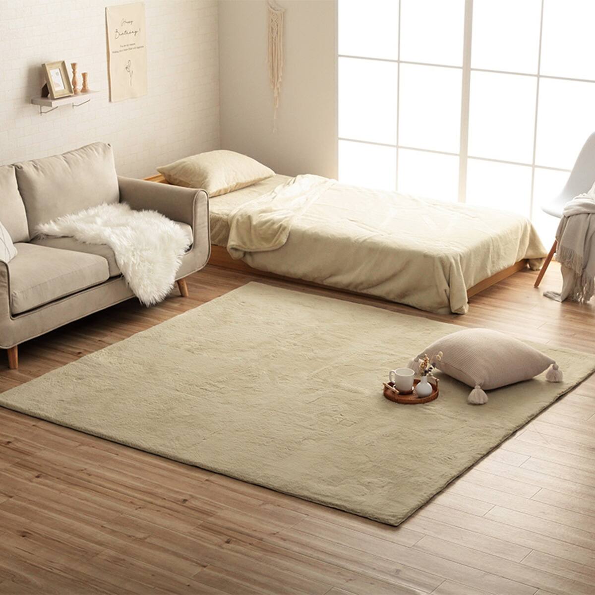 韓国風シンプルラグ 200×200cm (LPC BE) | ニトリネット【公式】 家具