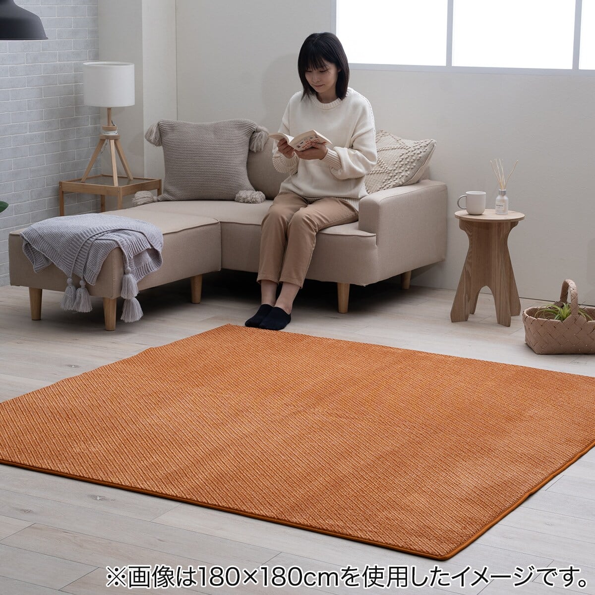 ぽこぽこ サンゴマイヤーラグ ラムリー 180×240cm(オレンジ) | ニトリ