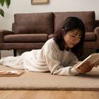 フェイクファーラグ 90×180cm (ファリー/ベージュ) 2枚目画像