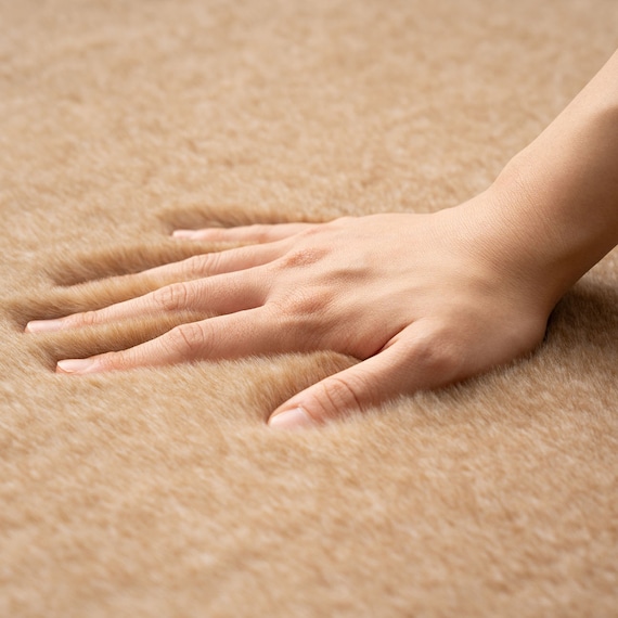 フェイクファーラグ 90×180cm (ファリー/ベージュ) 4枚目画像