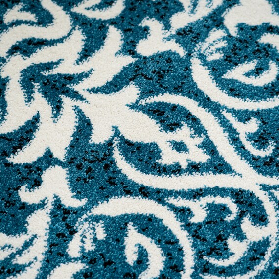 ウィルトン織マット クロッシェ 50×80cm (ブルー) 2枚目画像