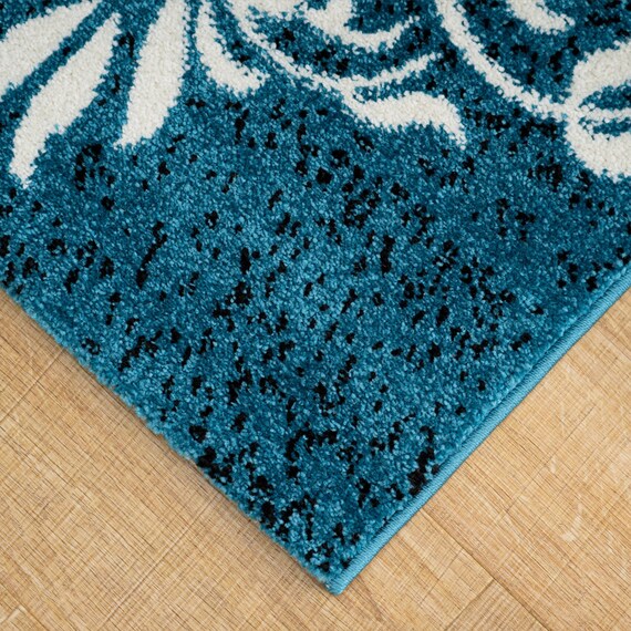 ウィルトン織マット クロッシェ 50×80cm (ブルー) 3枚目画像