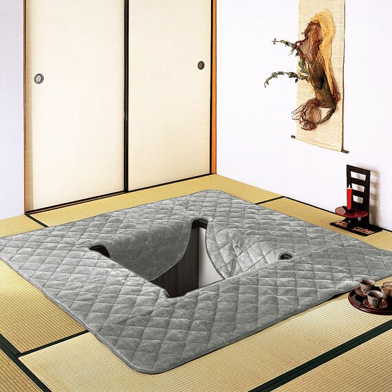 掘りごたつ用敷ふとん･ラグ 正方形 (グレー) 1枚目画像