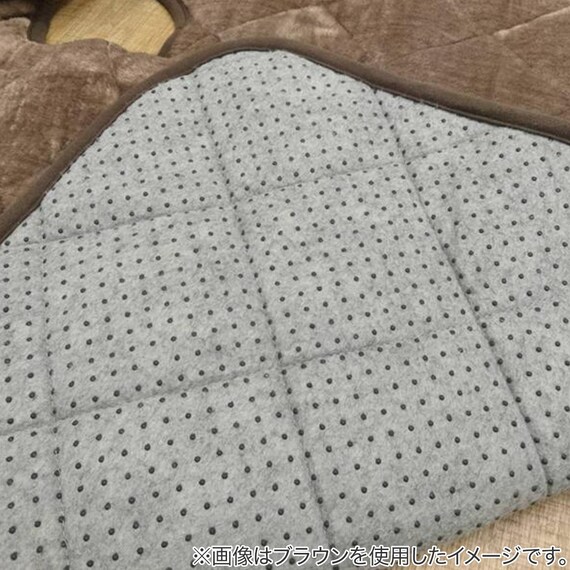 掘りごたつ用敷ふとん･ラグ 正方形 (グレー) 2枚目画像