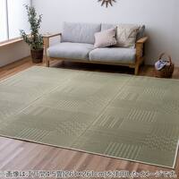 【両面使える】い草ラグ 市松紋 江戸間2帖 174X174cm