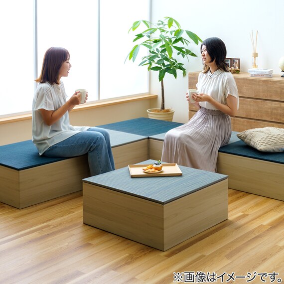 小上がり段ボール畳 2個セット(ネイビー) 4枚目画像