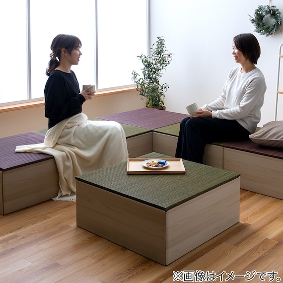 小上がり段ボール畳 2個セット(ワイン) 2枚目画像