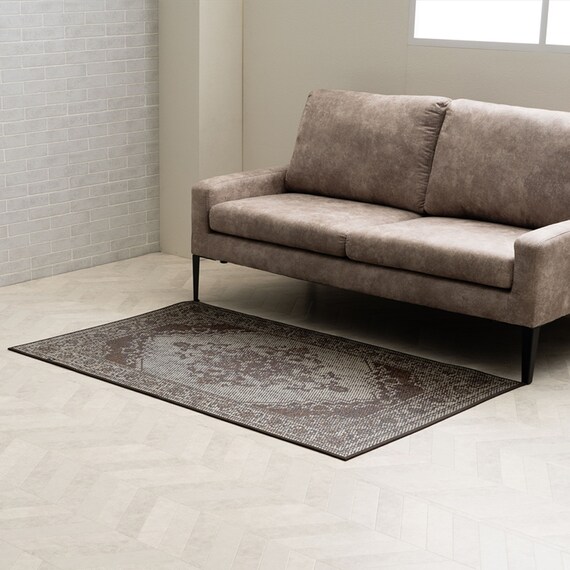 国産い草ラグ ヒストワール (95×150cm グレー) 2枚目画像