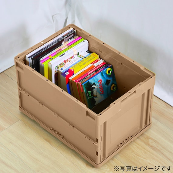 TRUSCO オリコン 蓋つき折りたたみコンテナ 50L(コヨーテ) 6枚目画像