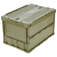 TRUSCO 薄型折りたたみコンテナ スライドロックフタ付き 50L