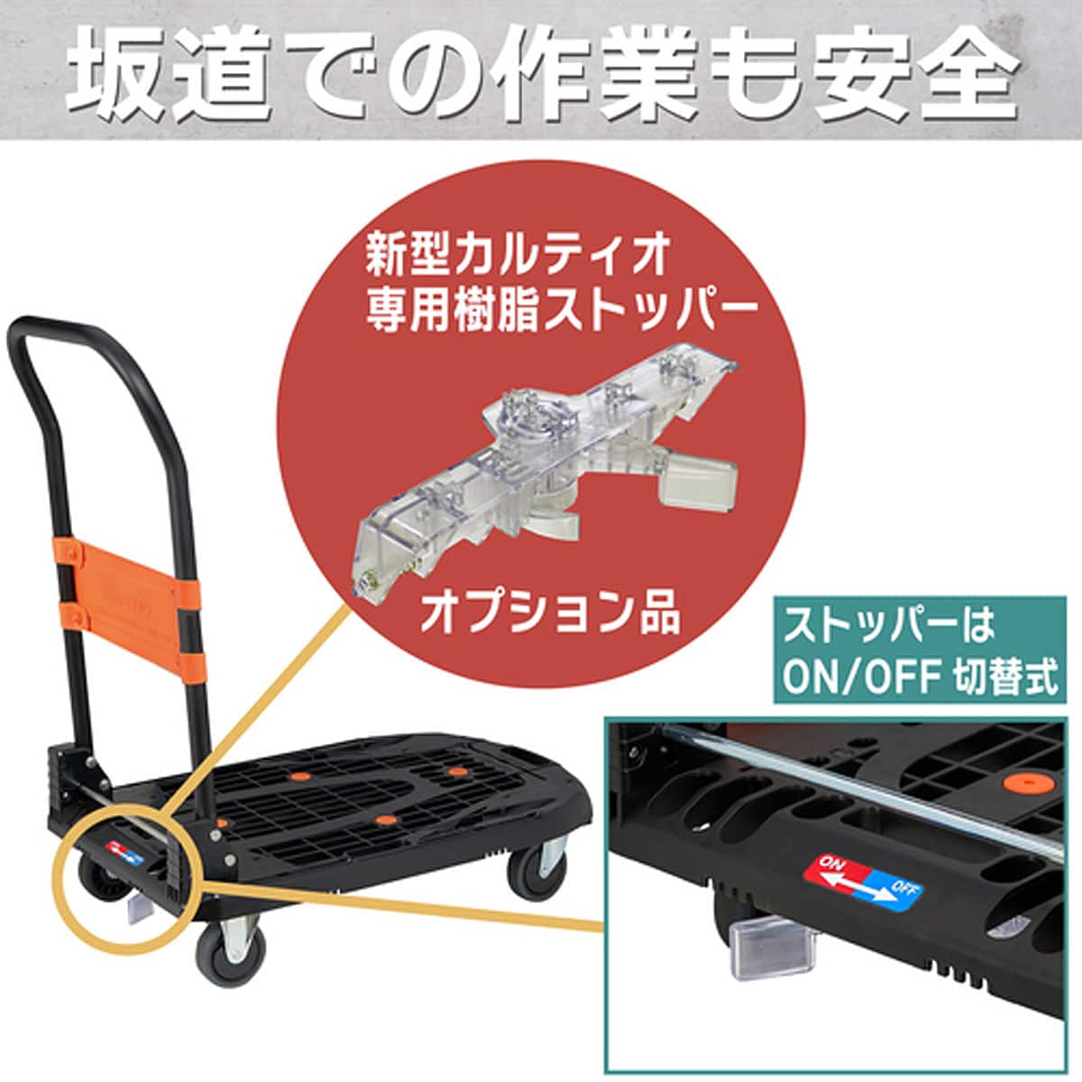 TRUSCO 樹脂台車 カルティオ (新型) 780×490 折畳(オリーブドラブ)樹脂
