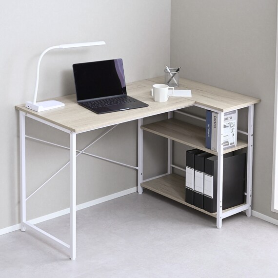 ラック付きL字デスク (ホワイト) 2枚目画像