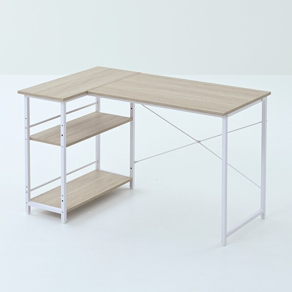 ラック付きL字デスク (ホワイト) 3枚目画像