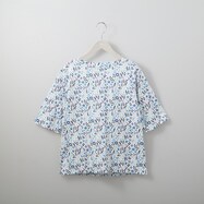 【N+商品】花柄綿スラブ５分袖Ｔシャツ　(61012)