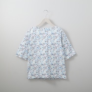 花柄綿スラブ5分袖Tシャツ (61012)