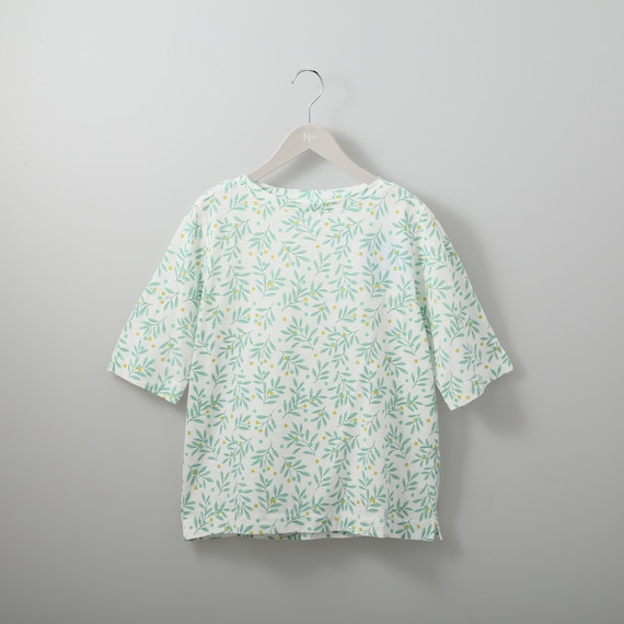 リーフドット綿スラブ5分袖Tシャツ (61013) 1枚目画像