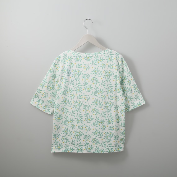 リーフドット綿スラブ5分袖Tシャツ (61013) 2枚目画像