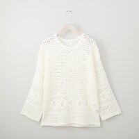 【N+商品】ランダム透かし編みニットプルオーバー　Mサイズ　(71008)