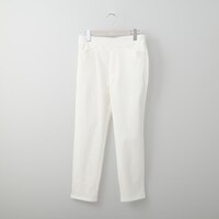 【N+商品】マジックベルトストレッチパンツホワイト　ショート丈　Sサイズ　(21018)