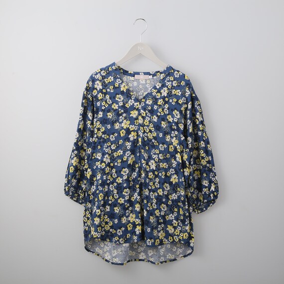 レーヨン花柄Vネックブラウス (51020) 1枚目画像