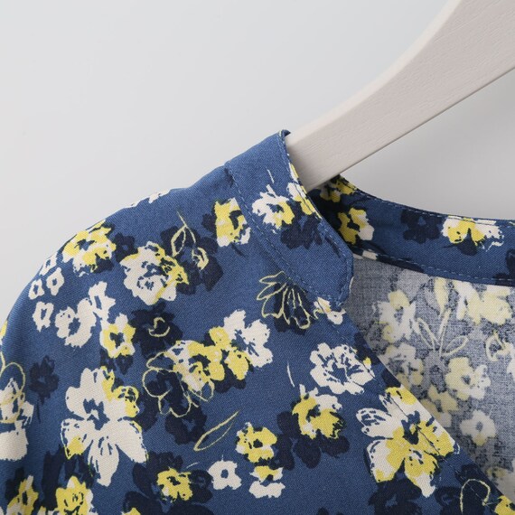 レーヨン花柄Vネックブラウス (51020) 4枚目画像