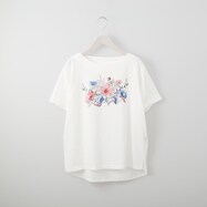 【N+商品】フラワープリントボートネックプルオーバー　(61017)