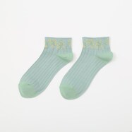 大人の楽らくソックストップミモザ柄タイプ　(91038)