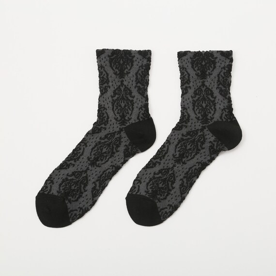 大人の楽らくソックスフロートアラベスク柄タイプ (91039) 1枚目画像