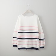 すかし編みランダムボーダーニット　(71014)