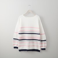すかし編みランダムボーダーニット　(71014)